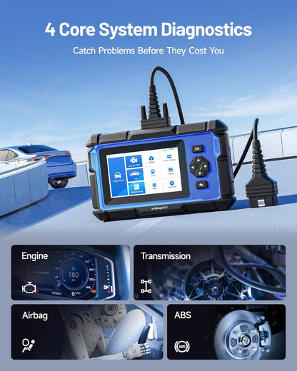 TOPDON ArtiDiag600S OBD2-codelezer, autodiagnosetool voor 4 systemen: motor/ABS/airbag/AT, 8 resetfuncties voor olie/rem/SAS/BMS/ABS/DPF/TPMS/gasklep, levenslange gratis update