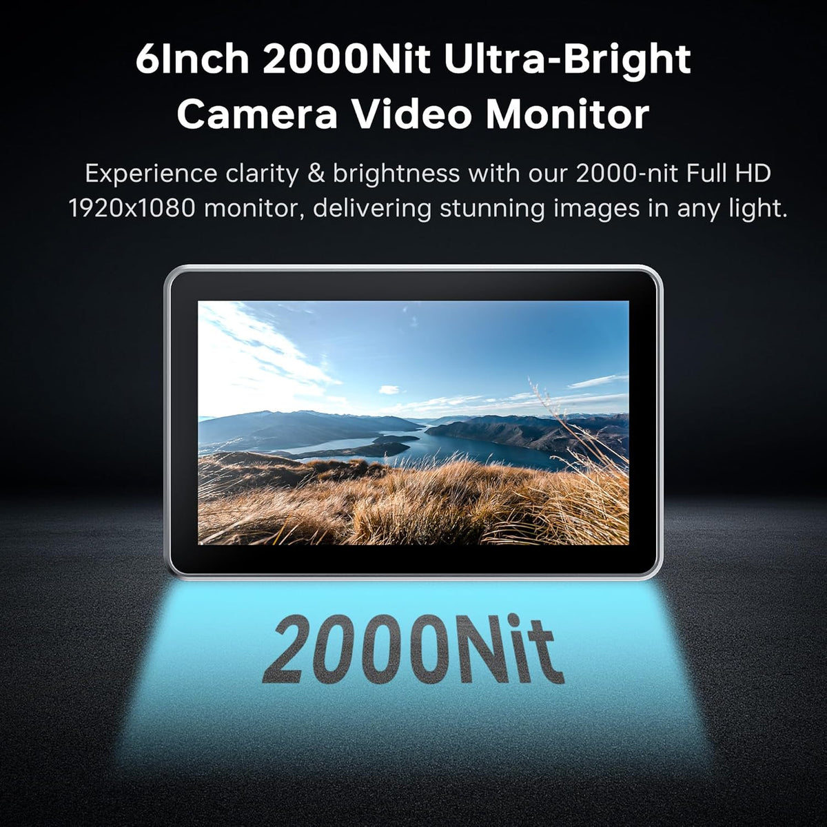 Cameramonitor – Videomonitor – Field Monitor – HDMI Monitor – Camerascherm – 6 Inch Full HD Touchscreen met Rig Cage – 2000 cd/m² Helderheid en 4K HDMI In/Uit