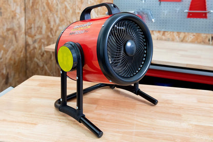 Ventilatorkachel 3000 W Voor Max. 40 M² – Werkplaatskachel – Werkplaatsverwarming – Heteluchtkachel – Bouwkachel – 2 Warmtestanden – Draaibaar Van 0 Tot 60°