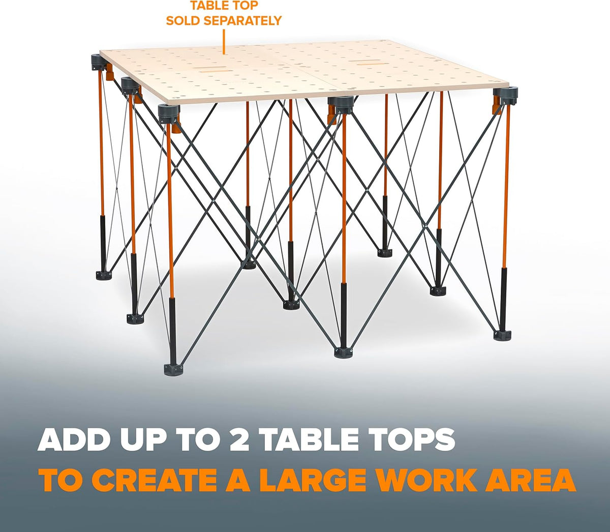 BORA Duizendpoot hoog 4ft x 4ft x 36" 9-Strut draagbare werkstandaard, inclusief draagriem, CT9