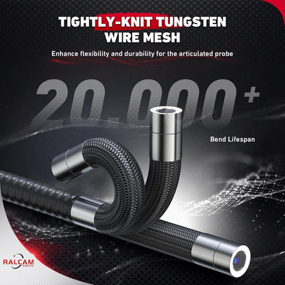 Ralcam Endoskopkamera mit Licht Endoscope Camera - Endoskop 6,2mm Inspektionskamera 4,3" HD 720P Rohrkamera, Kameras mit 6 LED, IP67 Wasserdicht 2M Halbstarre Kabel Teleskopkamera Kfz Werkzeug