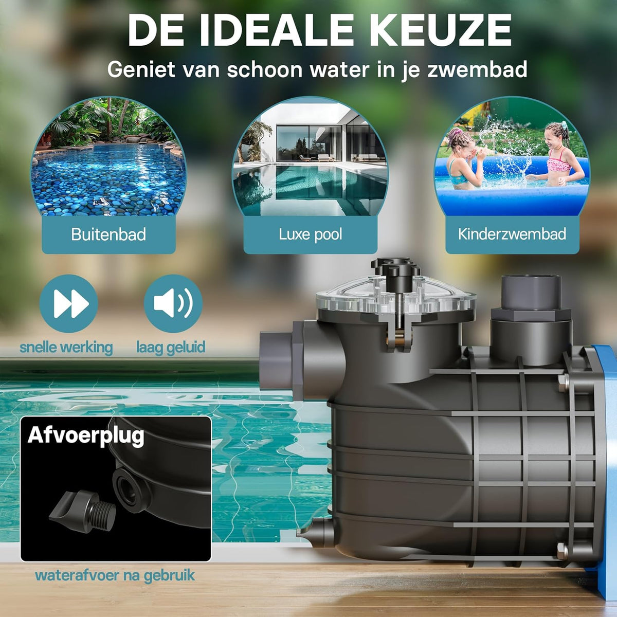 Poolpomp 34800 l/h 3000 W zwembadpomp filterpomp circulatiepomp pool
