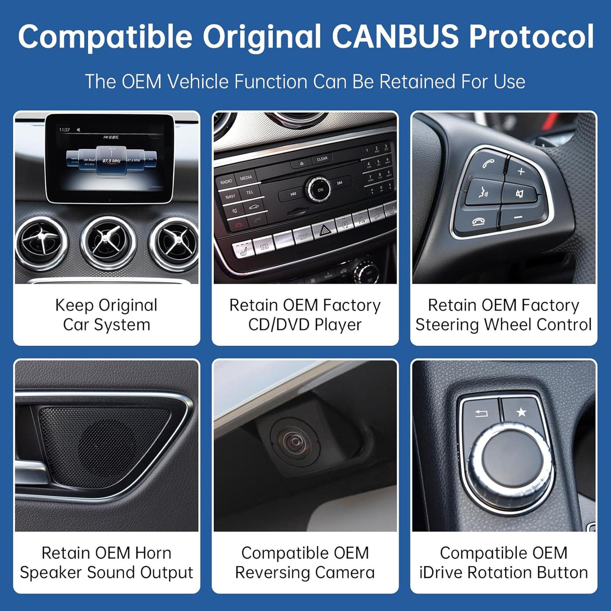 Road Top 12.3 Inch Car Radio Wireless CarPlay Android Car Touch Screen for Mercedes Benz A CLA GLA Class W176 C117 X117 X156 2016-2018 Year with NTG5.0 System, Support Mirrorlink - QUORE