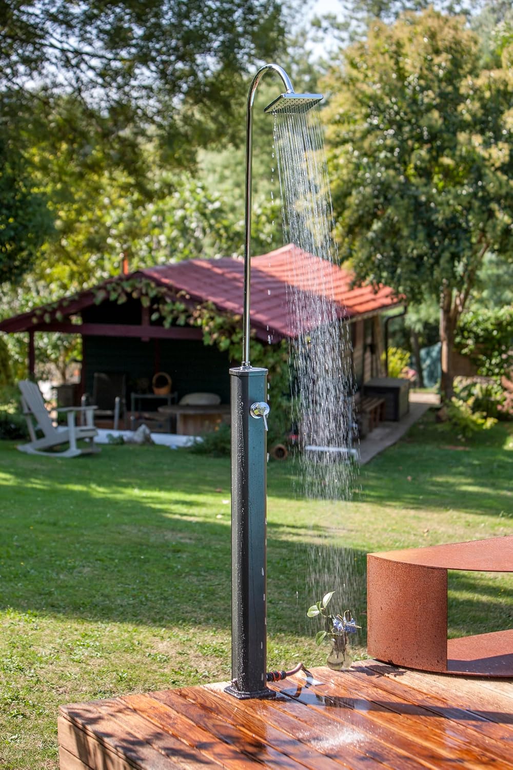 Gre SSAL18 Aluminium tuin zonnedouche met 18 l tank, bestaande uit twee delen