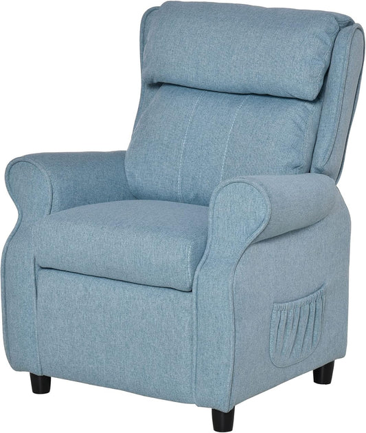 HOMCOM Children's Bench Children's Bench Children's Recliner Chair Recliner Adjustable with Footrest for 3-8 Years Boys and Girls Blue 58 x 53 x 70 cm - QUORE