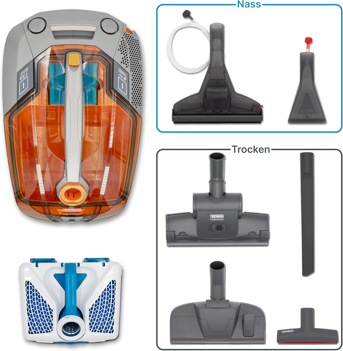Cilinderstofzuiger – Stofzuiger – Nat en Droogreiniger – Dierenhaarverwijderaar – Waszuiger – 1700W Krachtige Motor – Waterfiltratiesysteem Zonder Stofzak