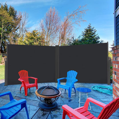 Uittrekbaar Zijscherm – Balkonscherm – Zonwering – Privacyscherm – Windscherm – Waterbestendig Polyester – 160 x 600 cm – Antraciet