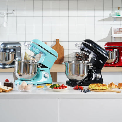 Kitchen in the box Keukenmachine, 7,5 L Staande Mixer 1400W – Deegmixer met Planetaire Mengtechniek, Menghaak, Deeghaak, Garde (Blauw)