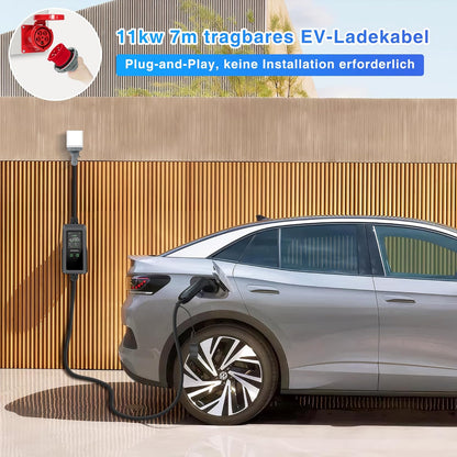 Type 2 Oplaadkabel – EV Laadkabel – Elektrische Auto Kabel – Laadsnoer – Mobiele Laadkabel – Instelbaar Laadvermogen Tot 11 kW – Veilig & Flexibel