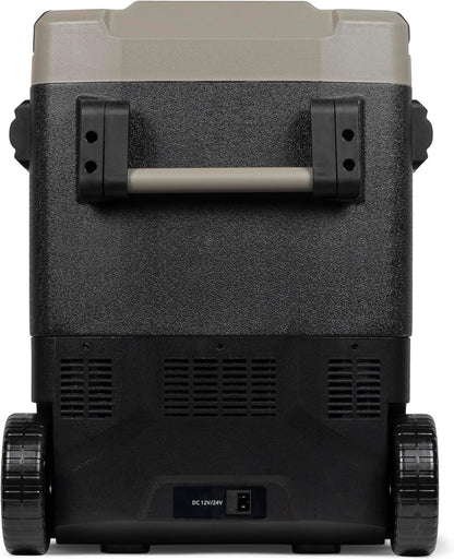 Steamy-E Dual Zone 61 Roller, Elektrische Compressor Koelbox met wielen, 58 Liter, Zwart, 12V/230V, voor vriezen en koelen van -20 tot +20, ideaal voor op de camping