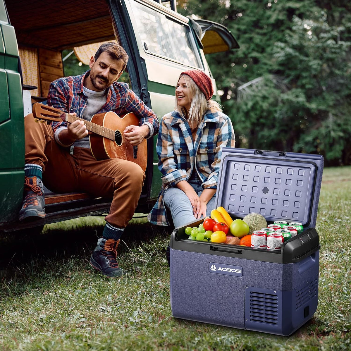 AAOBOSI Koelboxer 25L: Camping Koelkast 12v 240v, -20°C tot 20°C Compressor 12v Koelvriescombinatie voor Camper, Auto, Vrachtwagen, Boot, Camper, Reizen, Picknick