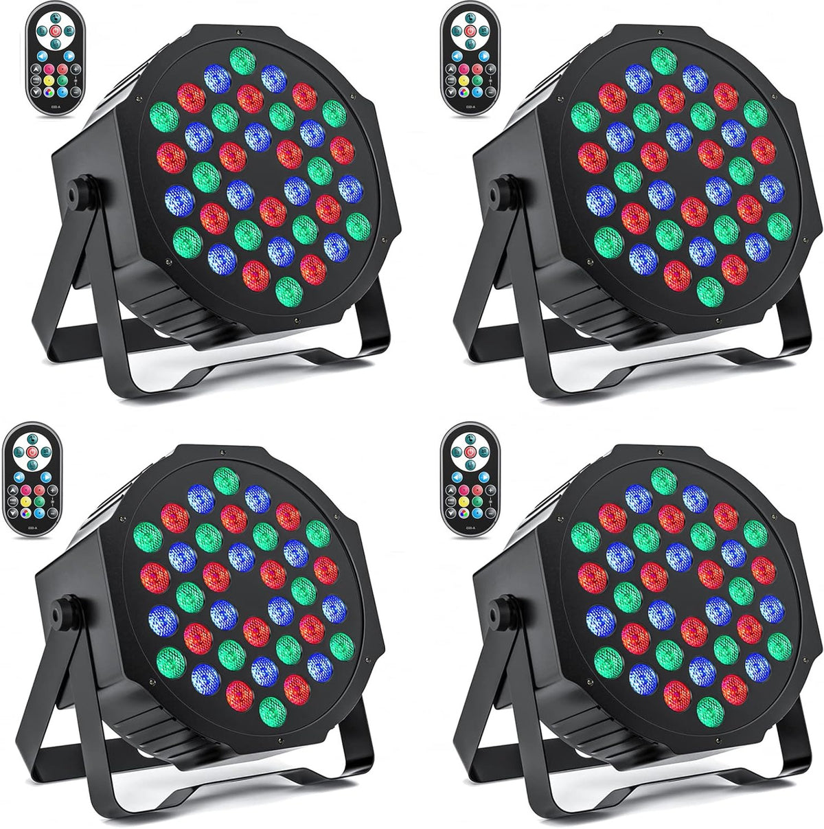 HOLDLAMP 4pcs 36 LED par spotlight stage light, RGB LED par spotlight party lights with remote control DMX512 disco light for bar DJ show disco birthday Halloween Christmas - QUORE