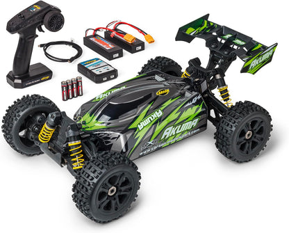 Carson 500409082 1:8 Akuma Buggy 4WD 100% RTR groen - op afstand bestuurbare auto, off-road, hoge kwaliteit, RC voertuig, RC auto 70 km/h, op afstand bestuurbare buggy