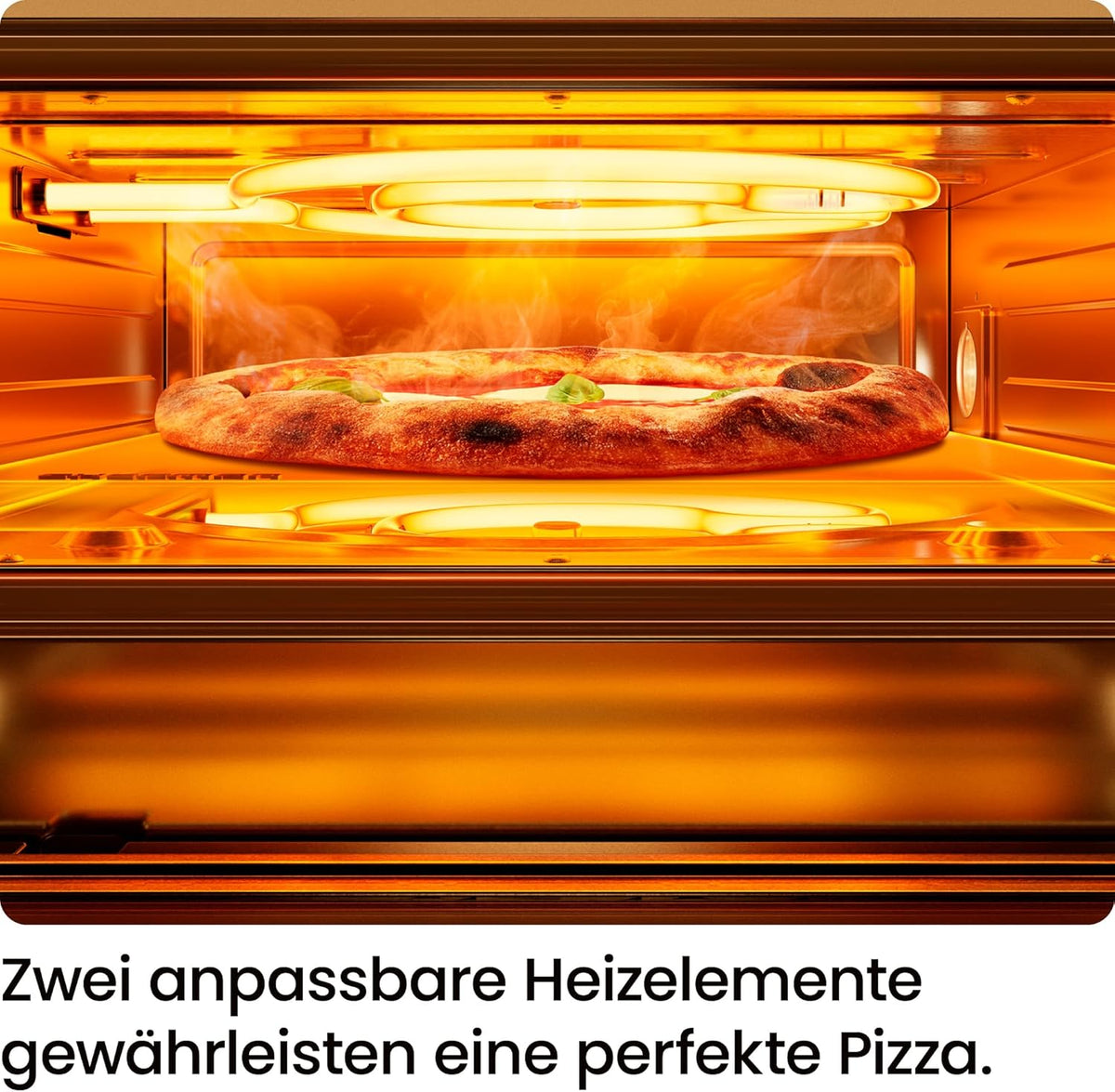 CHEFMAN Elektrische pizzaoven voor binnen en buiten, draagbare pizzaoven 30 cm voor Napolitaans, New Yorker, fijne korst en braadpan, pizzasteen en schilschijf, zwart