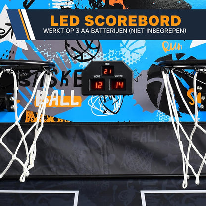 SereneLife Arcade Basketball Game -Basketball Machine- Digital Double Basketball Scoreboard & Playtime Timer- Foldable- Shooting Sports for Kids & Adults Players - QUORE