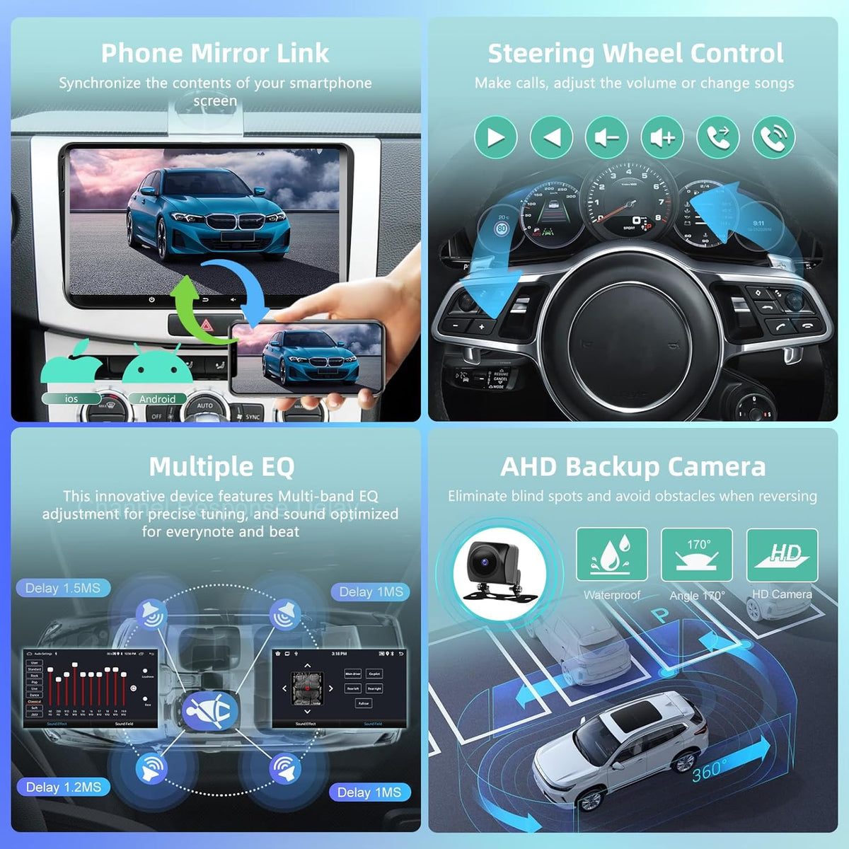 Car Radio for VW Volkswagen Jetta Passat Seat Golf Tiguan Skoda Polo Beetle, 9 Inch Touchscreen Wireless Carplay & Android Auto Car Stereo with Bluetooth/EQ/GPS/WiFi/FM RDS Radio