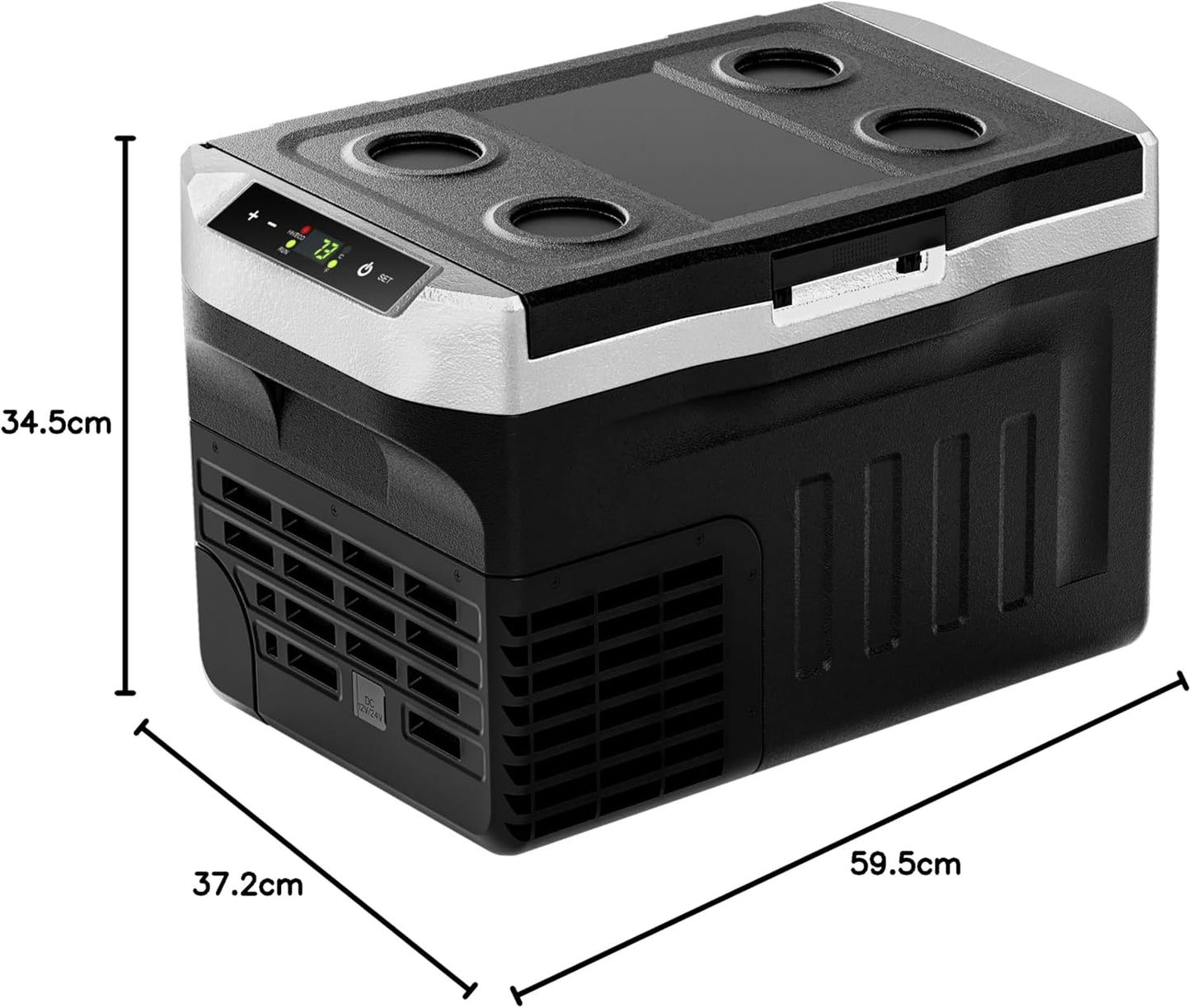 EUHOMY Compressor-koelbox, 21 liter, -20 °C ~ 20 °C, 12 V auto-koelkast, draagbare vriezer 12/24 V DC 220-240 V AC, met app-besturing voor camping, reizen, vrachtwagen, huis