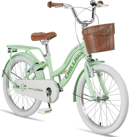 Chillaxx Bike Linda Premium City Bike voor kinderen, 20 inch, fiets voor meisjes en jongens, Nederlandse fiets, stadsfiets, kinderfiets, geschikt voor 6,7, 8, 9, 10, 11 jaar