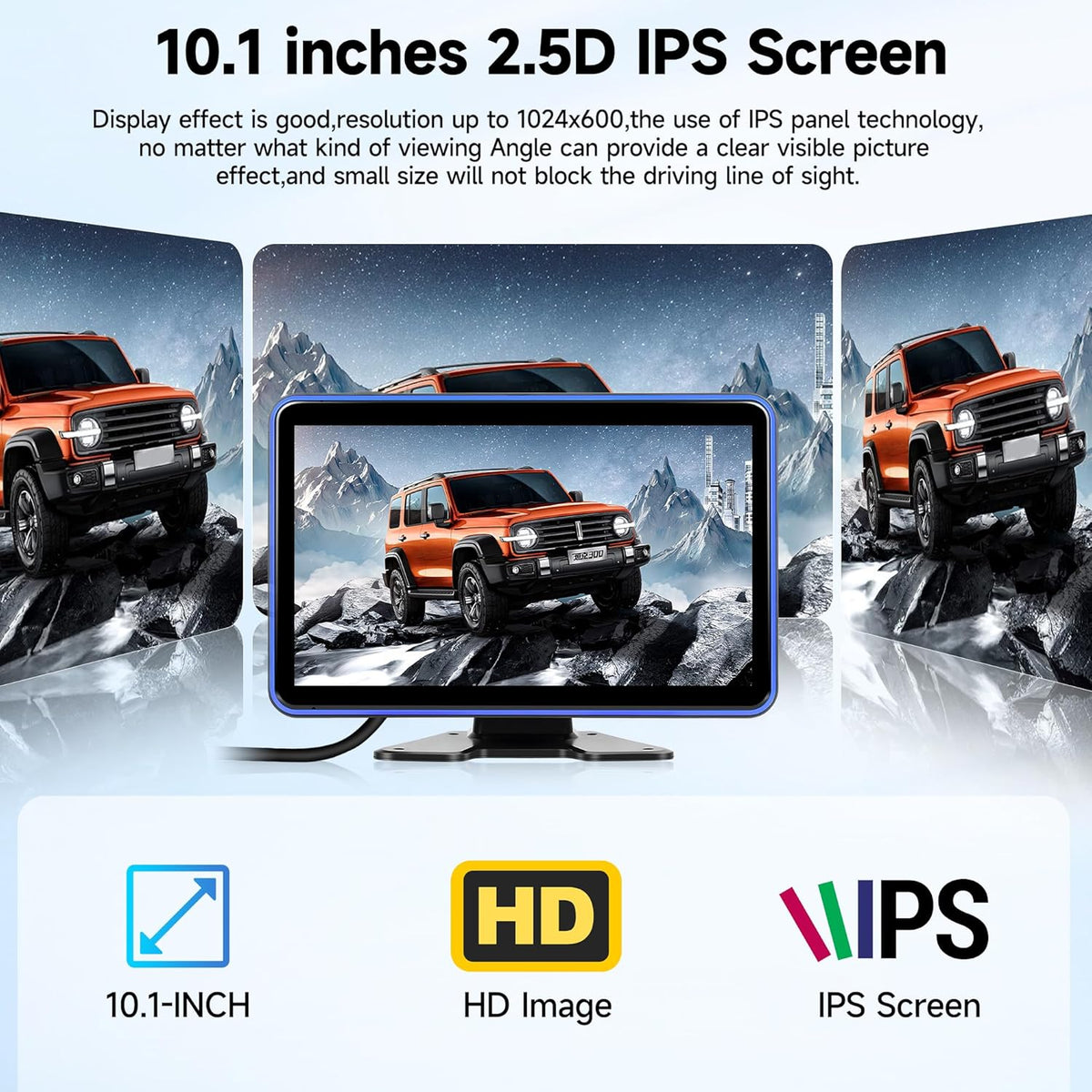 Rimoody Achteruitrijcamera set met 5 camera's met 10,1 inch IPS-display en 5 m + 15 m kabels, IP68 waterdicht, nachtzicht, beeldflip, BSD, loopvideo, DVR