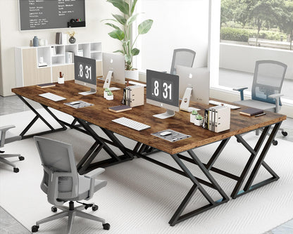 LVB Rustiek computerbureau, metalen houten bureau voor thuiskantoor, industrieel eenvoudig studiebureau voor schrijfwerk, houten student gaming computer pc-tafel met opbergruimte voor slaapkamer, 140