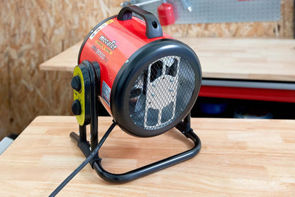 Ventilatorkachel 3000 W Voor Max. 40 M² – Werkplaatskachel – Werkplaatsverwarming – Heteluchtkachel – Bouwkachel – 2 Warmtestanden – Draaibaar Van 0 Tot 60°