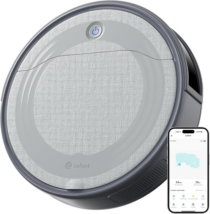 LEFANT M310 Robotstofzuiger met kartering, 4500 Pa, 180 min, voorkomt obstakels, WLAN/app, robotstofzuiger voor dierenharen en harde vloeren, grijs