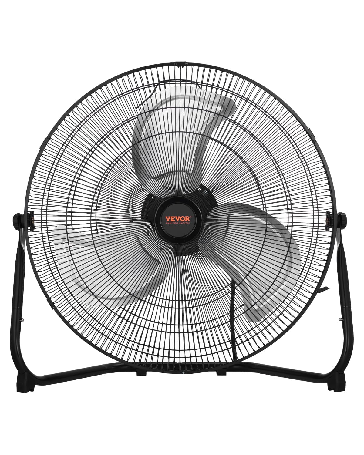VEVOR Vloerventilator, 3 snelheden, industriële ventilator van robuust metaal, 508 mm, 360 graden helling, windsnelheid 6,5 m/s, voor thuis, garage, winkel, slaapkamer, 2 stuks