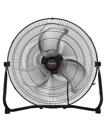 VEVOR Vloerventilator, 3 snelheden, industriële ventilator van robuust metaal, 508 mm, 360 graden helling, windsnelheid 6,5 m/s, voor thuis, garage, winkel, slaapkamer, 2 stuks
