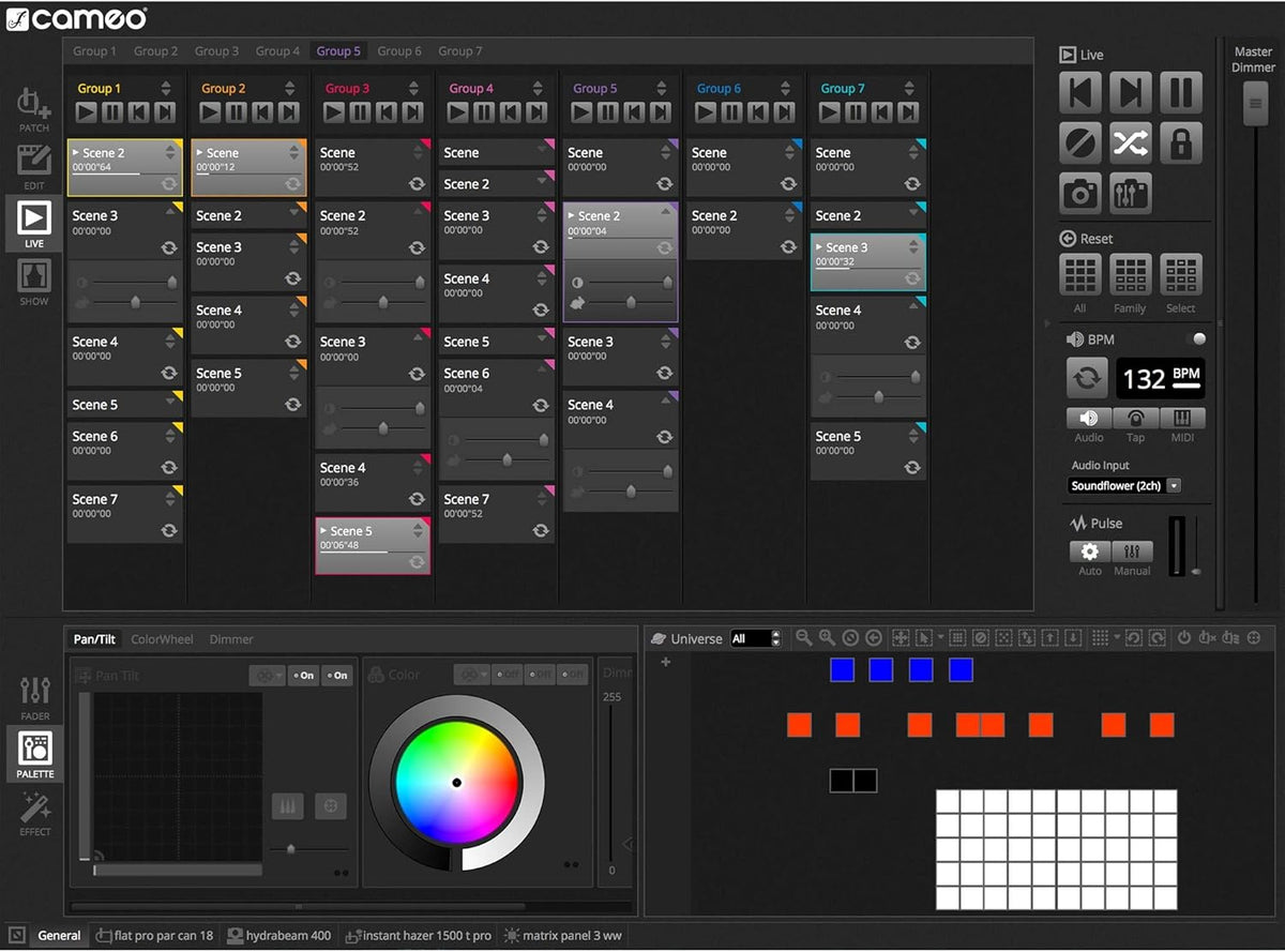 Cameo DVC CUE - USB naar DMX-interface met maximaal 2048 DMX-kanalen en verlicht bedieningspaneel