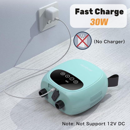 dwndpump Elektrische SUP-pomp, 20 psi, oplaadbare SUP-pomp met accu, draagbare luchtpomp, opblazen en leeg laten lopen, als powerbank, paddle boardpomp, ook voor kajaks, windvleugels