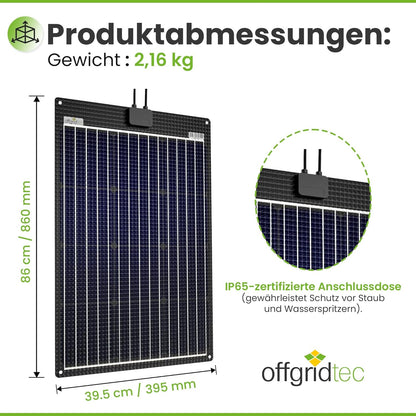 Offgridtec ETFE-AL 160W semi-flexibel 18V zonnepaneel V2