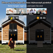 Aluminium automatische kippenklep, batterij, elektrische kippenklep met waterdicht, groot display, timer, handmatig, automatische kippendeur, intelligente klembeveiliging
