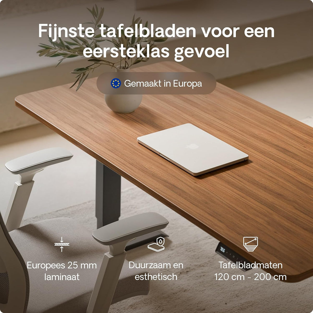 Desktronic Desk Sit-Stand - 160x80 cm - Height Adjustable Desk with USB/USB-C, 3 Memory Modes, Dual Motor and Touchscreen Control Electric Table for Comfort and Productivity. - QUORE