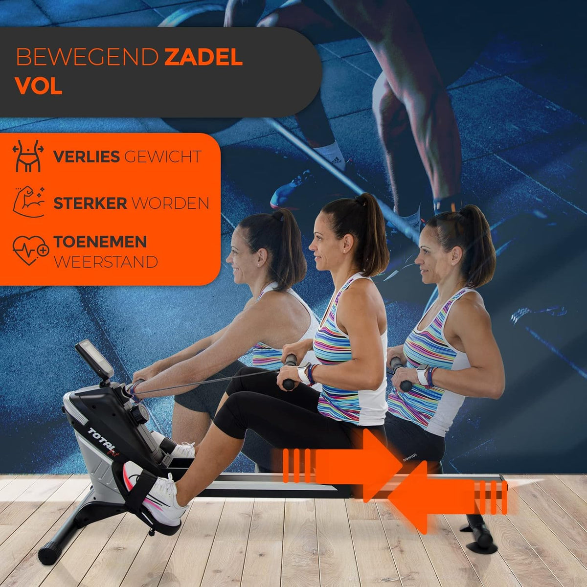 Rowing Machine for Home | Fitness | Easy Movement Wheels | LCD Display | 8 Resistance Levels | Magnetic Brake | Folding - QUORE
