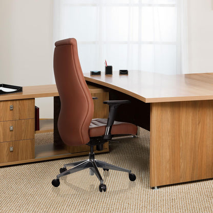 hjh OFFICE 600989 XXL directiestoel Vitoro kunstleer bruin bureaustoel met hoge rugleuning