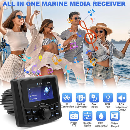 Marine Boat Stereo radio met MP5-speler, FM/AM-radio-ontvanger, waterdicht, voor boten, jacht, BZR, golfcart