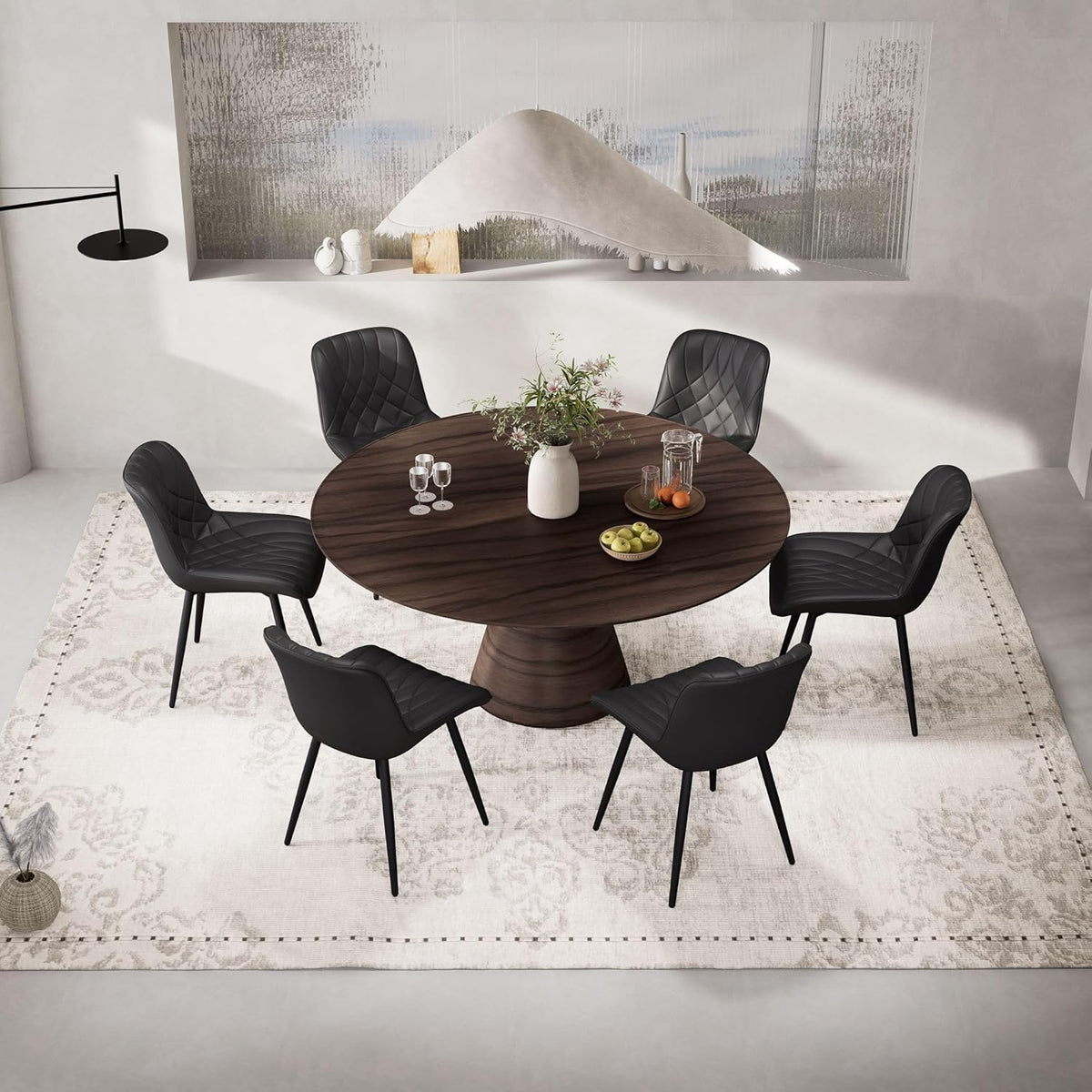 YOUNIKE Dining Room Chairs Set of 2 Faux Leather Comfortable Upholstered Chair with Metal Legs Dining Room Chairs Living Room Chair with Backrest - QUORE