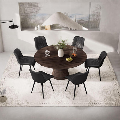 YOUNIKE Dining Room Chairs Set of 2 Faux Leather Comfortable Upholstered Chair with Metal Legs Dining Room Chairs Living Room Chair with Backrest - QUORE