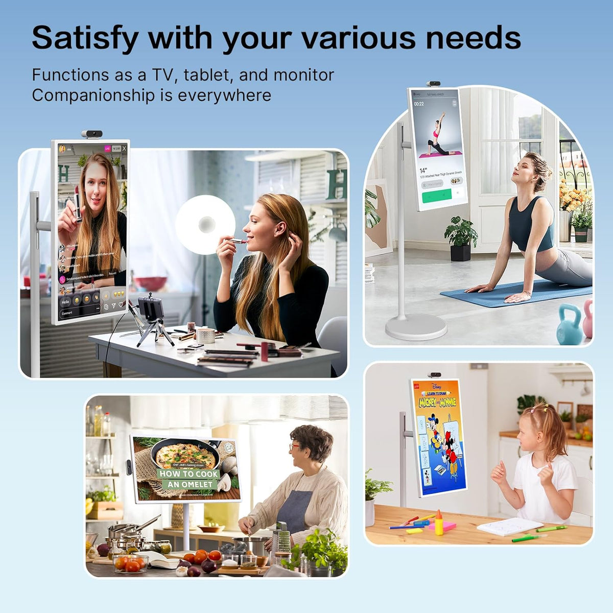 32 inch draagbaar scherm – smart display – portable monitor – touchscreen scherm – Android tablet – Full HD In-Cell Touchscreen – Ingebouwde 6800mAh Batterij – Voice-gestuurde Afstandsbediening