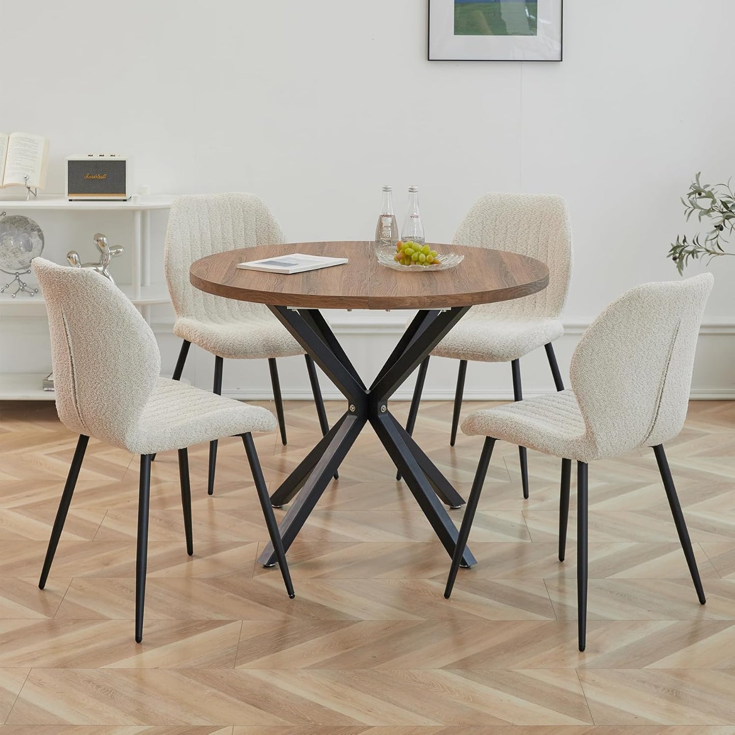 Salontafels - Tafel - Eettafel - Keukentafel - 76,5 cm x 54 cm - 100 diameter - Donkerbruin