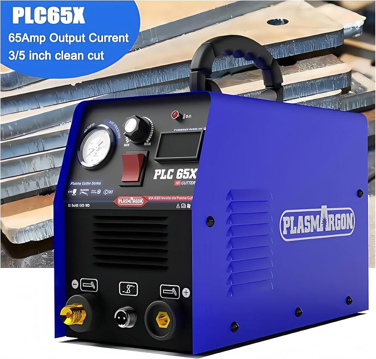 Plasmasnijder 65 Amp contactloze pilootboog, groot digitaal display, max. snijdikte 18 mm, 220 V plasmasnijmachine - PLC65X