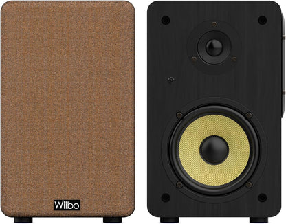 WIIBO - Neo 100 V2 - Draagbare Bluetooth-luidspreker in vintage-stijl, intelligente hifi-luidspreker, rek-luidspreker, vermogen 100 W, 250 mm x 180 mm x 300 mm, zwart en geel