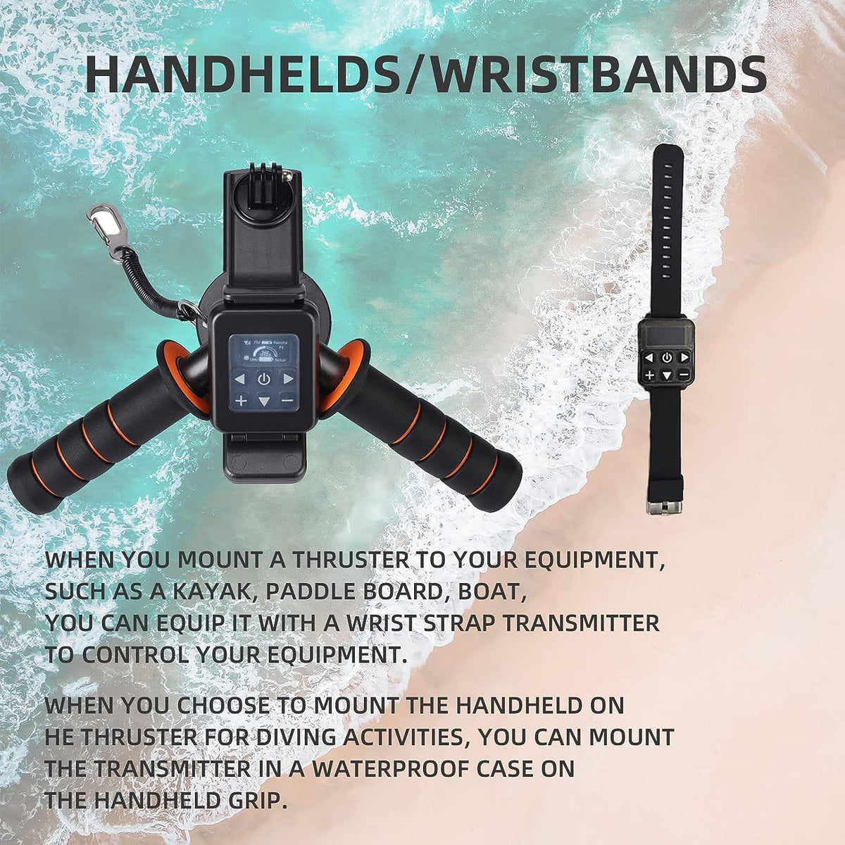 Onderwaterscooter met 30 m waterdichte tas, 500 W RC Sup Motor 10-Speed Switch, 40M Diepte Zwembad Zee Scooter voor Jet Surfboard,
