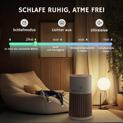 Airthereal Luchtreiniger voor dieren, grote ruimte 325 m², filter H13 paars, geurverwijderaar, haren, stof en rook, gespecialiseerde reiniger, sensor PM2.5, AGH400-PET