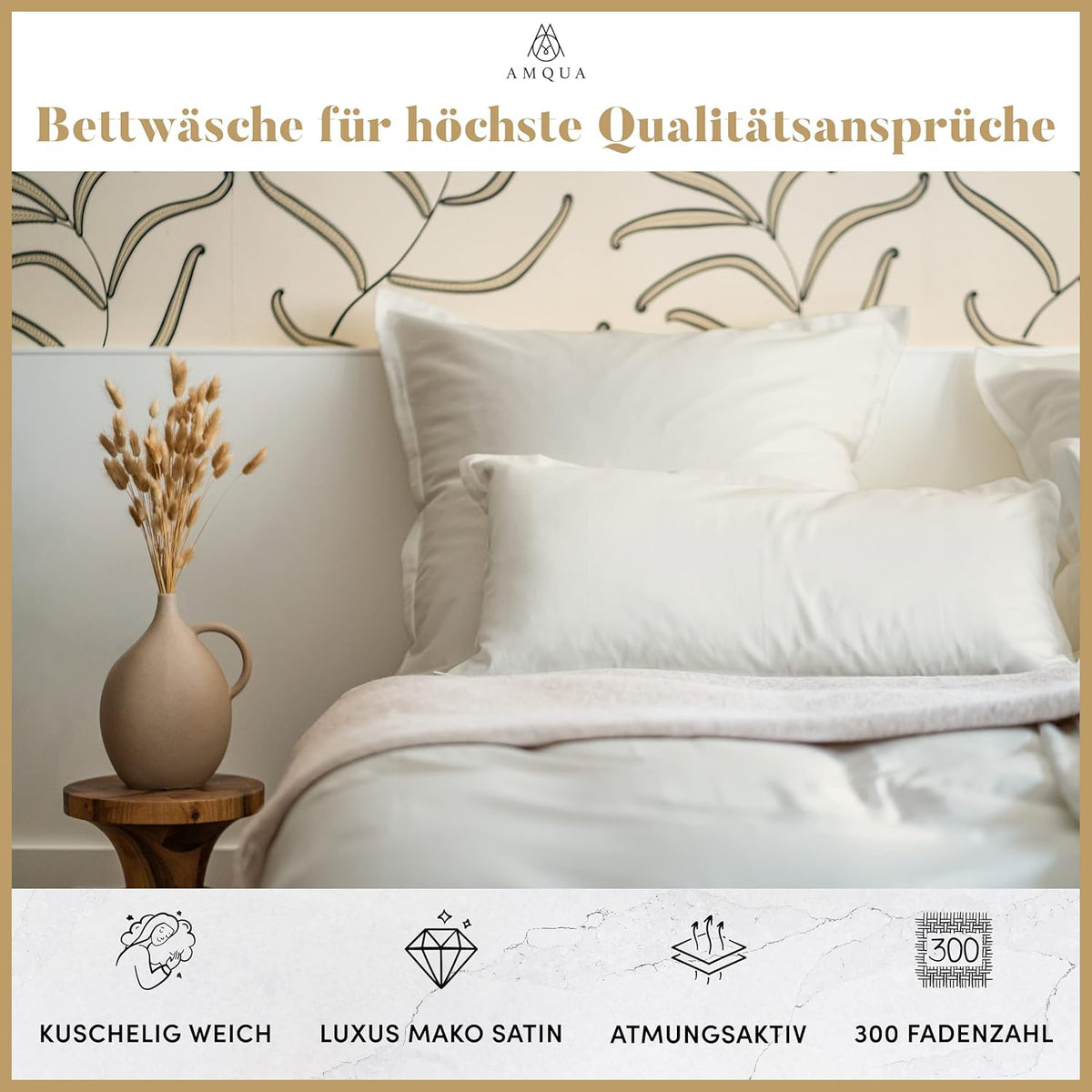 Dekbedovertrek van Egyptisch katoen 155x200 cm, zand/beige