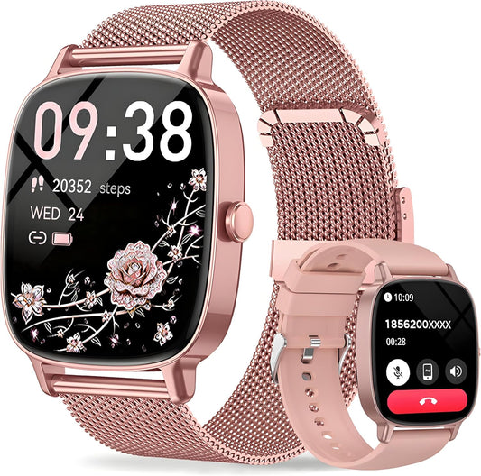 coioc Smartwatch voor dames, HD fitnesstracker, meer dan 120 sportmodi, fitnesshorloge voor iOS en Android, goud