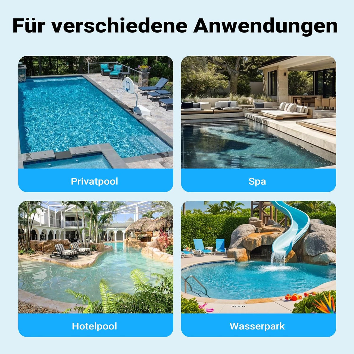 XPOtool zwembadpomp met variabele snelheid 1500W poolpomp 33.600 l/h circulatiepomp opvoerhoogte 18m