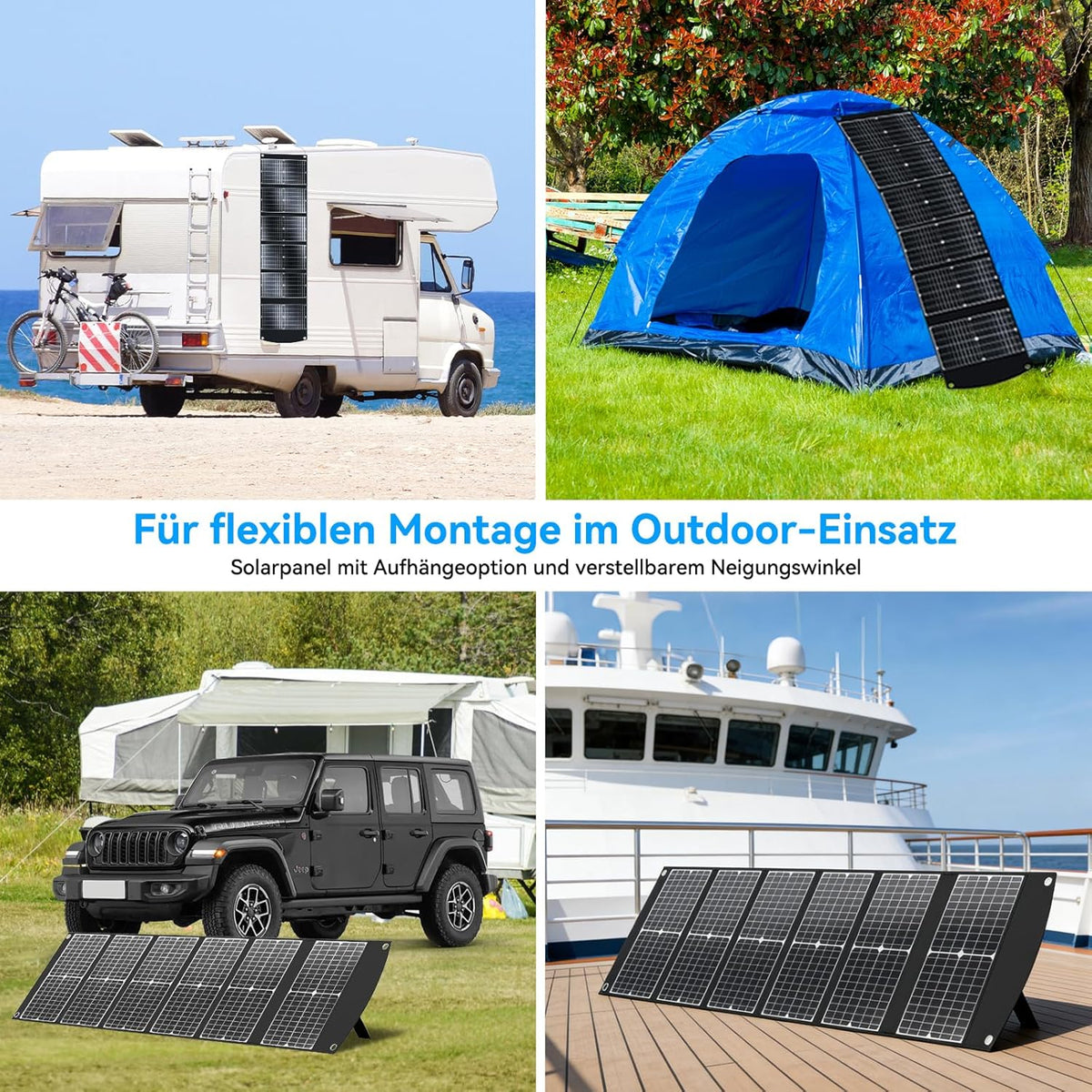Ecosonique 100 W opvouwbaar zonnepaneel, 23,5% rendement en 45 W PD snel opladen, monokristallijn zonnepaneel met USB-C PD3.0 USB-A QC3.0 20V DC uitgang, verstelbare standaard voor powerstations en