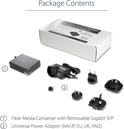 StarTech.com Multimode (MM) LC glasvezel mediaconverter voor 10/100/1000 netwerk - 550m - Gigabit Ethernet - 850nm - met SFP transceiver (MCM1110MMLC)
