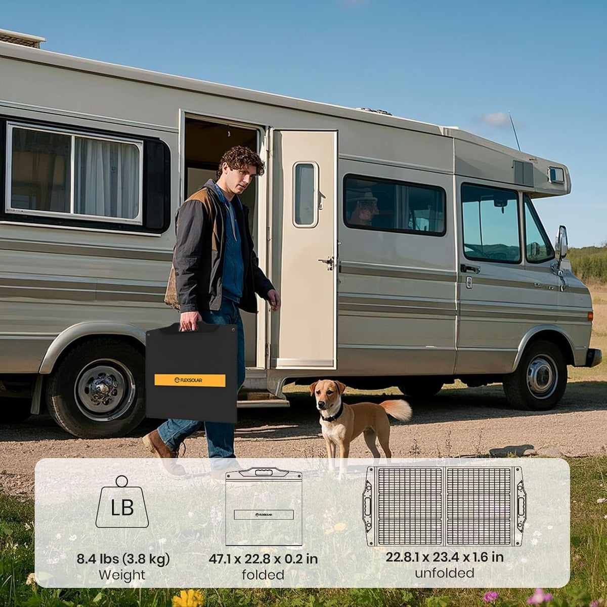 Draagbaar Zonnepaneel – Opvouwbaar Zonnecelpaneel – Flexibel Solar Paneel – Mobiel Zonnepaneel – 100W Vermogen – USB-A QC 3.0 & USB-C PD 60W – Compatibel Met Powerstations – Lichtgewicht & Weersbestendig